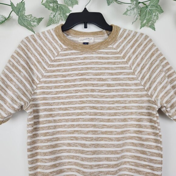 Universal Thread Size XS Striped Short Sleeve Stretch Cotton Blend Top Sweater - Picture 2 of 6